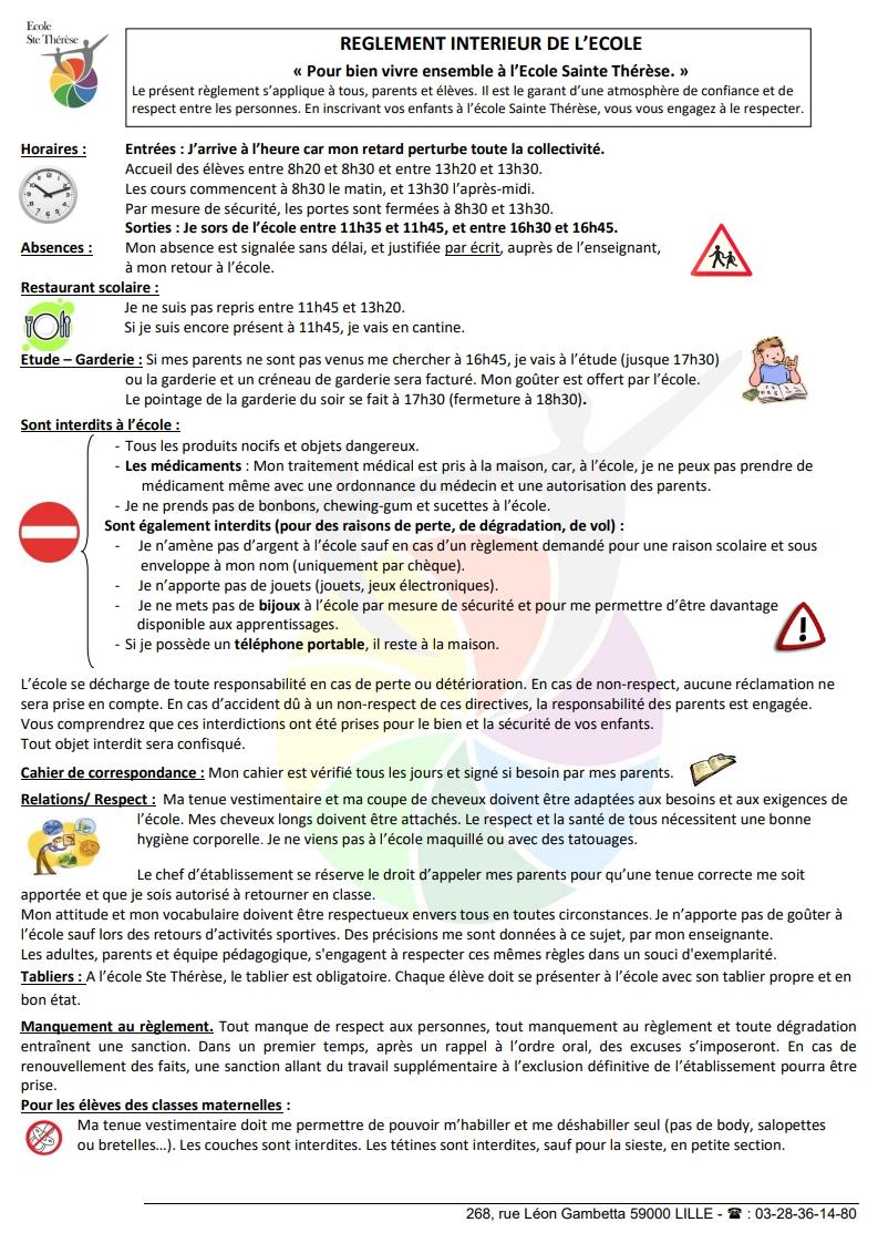 2025 2026 reglement interieur
