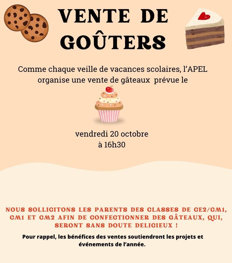 Apel vente gateaux le 20 10 2023