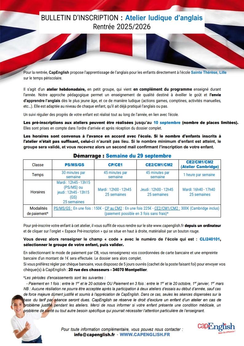 Bulletins 25 26 ateliers sainte therese lille 1